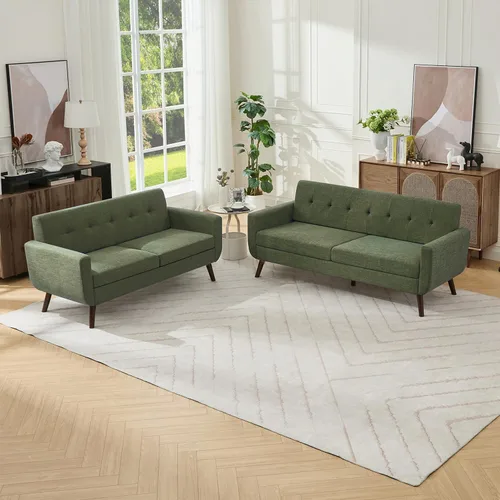 Vista 12 de Tbfit Sofá en Forma de L, Sofás Seccionales Modernos de Mediados de Siglo de 80" de Ancho, Sofás de 3 Plazas con Chaise Lounge Amplio, Sofá Beige