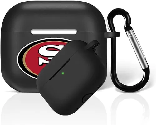 Vista 32 de Funda protectora de silicona para 49ers compatible con AirPods de 1ª/2ª generación, funda de carga, llavero