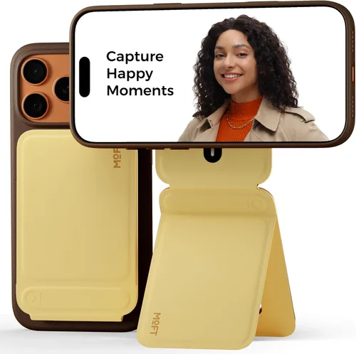 Vista 22 de MOFT Soporte de trípode para teléfono para iPhone, soporte para iPhone multiángulo, soporte para teléfono ligero y portátil, imanes fuertes, cuero