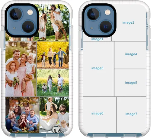 Vista 16 de Funda de teléfono personalizada para iPhone 13 Mini, funda personalizada de fotos de collage de múltiples imágenes, resistente a los arañazos, a