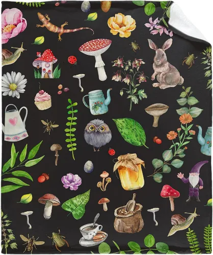 Vista 14 de Manta de hongos, ultra suave, cálida y ligera, de franela de forro polar con microhongos, para cama, sofá, regalo de viaje, decoración de hongos