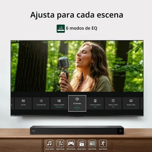 Vista 9 de Toshiba Barra de sonido C210WR 2.1 CH con subwoofer inalámbrico, Dolby Audio, DTS Virtual:X, Easy Control, 6 modos de ecualización, Bluetooth 5.4