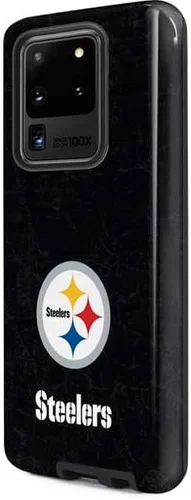 Vista 2 de Skinit Pro Phone Case Compatible with Galaxy S20 Ultra 5G - Officially Licensed NFL Pittsburgh Steelers Distressed Design