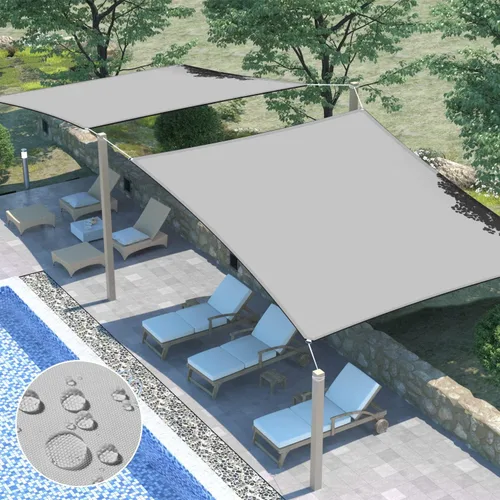 Vista 8 de ECOOPTS - Toldo parasol rectangular, tamaño 8 x 12 pies, impermeable, con protección UV, para patio al aire libre, pérgola, jardín trasero