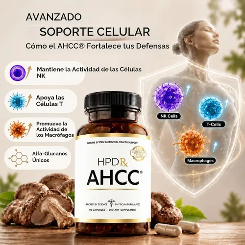 Vista 3 de HPD Rx Premium AHCC y hongo Shiitake 1100 mg Suministro para 30 días, 1 paquete