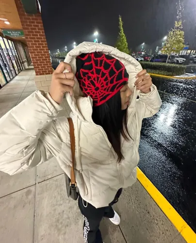 Vista 7 de Sombrero de punto con patrón de araña Y2K invierno cálido sombrero de lana moda moda hip hop suéter sombrero casual deportes para hombres mujeres
