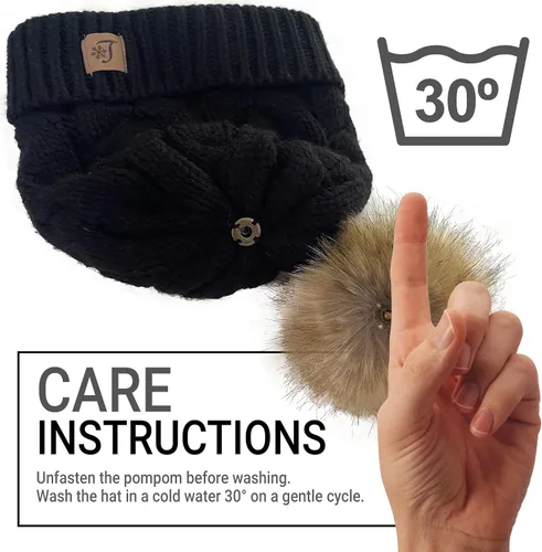 Vista 6 de Gorro de invierno para niños pequeños, con pompones, bufanda infinita, forro polar cálido para bebés y niñas