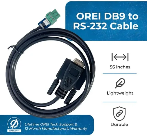Vista 5 de OREI Cable serie Phoenix de 3 pines DB-9 a RS-232, 4 pies, Windows y Mac