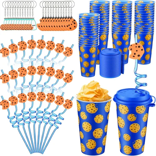 Vista 7 de Juego de 24 tazas de plástico de cereza para fiestas, 16 onzas