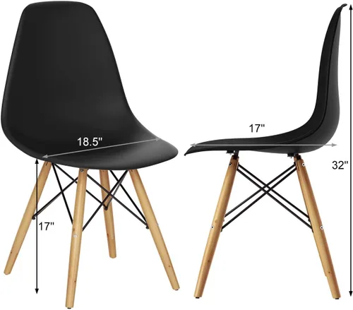 Vista 3 de GOFLAME DSW - Sillas de comedor, sillas de plástico con patas de madera, sillas sin brazos de estilo moderno para sala de estar, cocina, dormitorio
