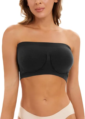 Vista 6 de Sujetador sin tirantes para mujer y mujer, brasier bandeau acolchado, sin tirantes, brasier sin costuras, brasier bandeau con parte superior, 3