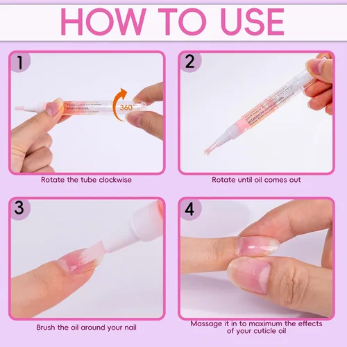 Vista 7 de 2 bolígrafos de aceite de cutícula para uñas, bolígrafo de aceite de uñas para cuidado de uñas, aceite de cutícula para uñas con lima de uñas Sabor