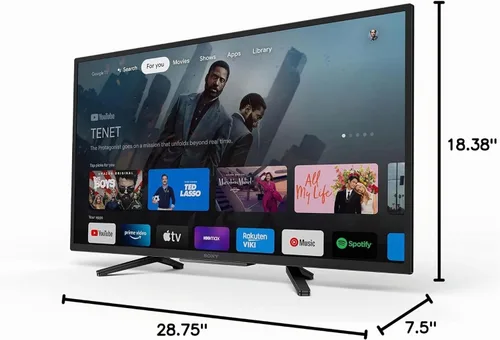 Vista 10 de Sony 32 Pulgadas 720p HD LED HDR TV Serie W830K con Google TV y Asistente de Google - Modelo 2022, Negro