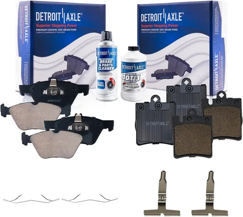 Vista 94 de Detroit Axle - Pastillas de freno para Ford F-150 99-03, 02 Lincoln Blackwood, Pastillas de freno de cerámica delanteras y traseras con repuesto