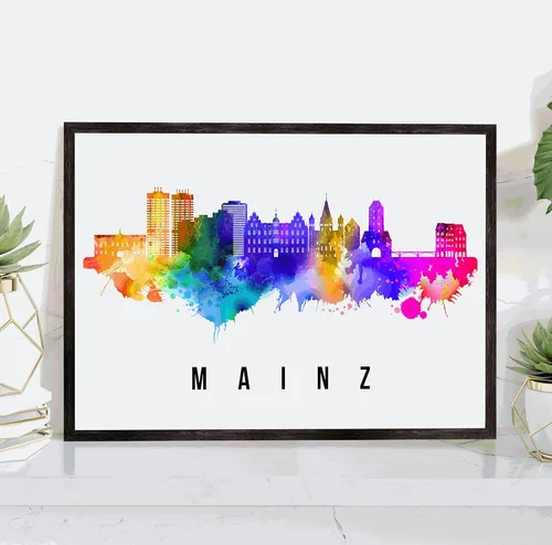 Vista 38 de Póster de Amsterdam Skyline Netherlands, pintura de paisaje urbano e impresión de monumentos, decoración para el hogar, oficina, 12 x 18 pulgadas