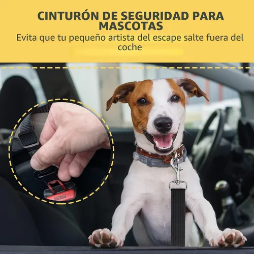 Vista 5 de SunGrow Cinturón de seguridad para perro para automóvil, cinturón de seguridad ajustable de nailon para mascotas, compatible con todos