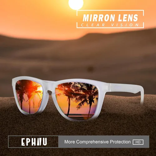 Vista 4 de EPHIU Polarized Sports Sunglasses for Men Women Mirror Lens Sun Glasses No Slip No Bounce for Running Driving 100 UV Protection