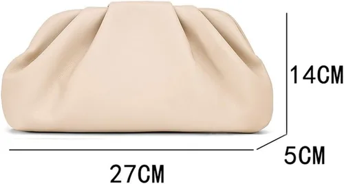 Vista 6 de Bolso de mano para mujer, bolso de noche pequeño con cadena de metal extraíble