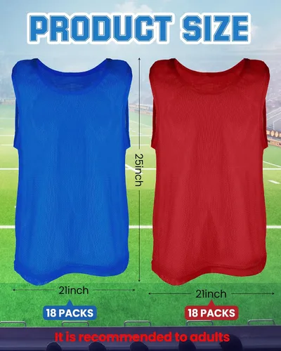 Vista 2 de 36 piezas de chalecos para adultos, camisetas de práctica en equipo para deportes, fútbol, fútbol, baloncesto, práctica
