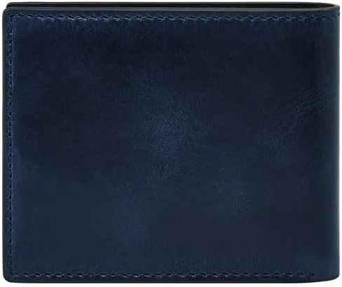 Vista 28 de Fossil Derrick - Cartera plegable de piel con bloqueo RFID y ventana de identificación abatible para hombre