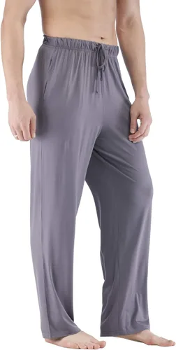Vista 11 de GYS - Pantalones para dormir de bambú para hombre Negro