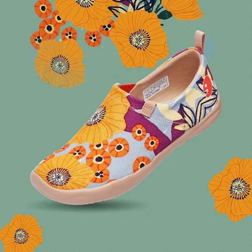 Vista 2 de UIN - Tenis para mujer, mocasines estilo informal, tenis para caminar de punto, pintados, cómodos, suaves.