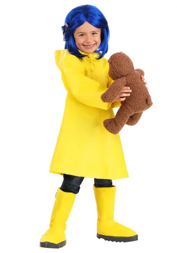 Vista 3 de Disfraz de impermeable Coraline para niños pequeños Multicolor