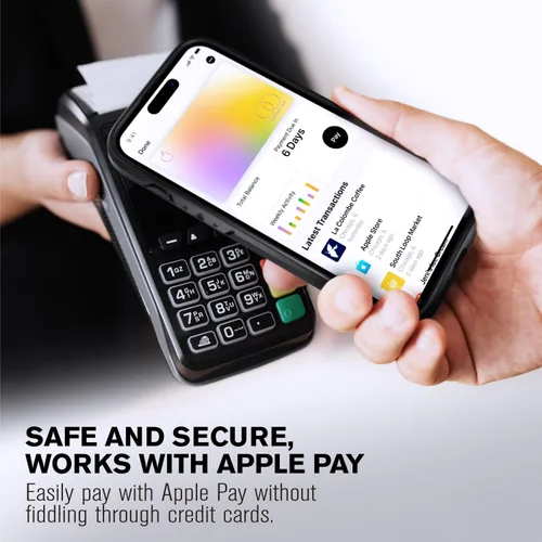 Vista 6 de VENA vCommute - Funda tipo cartera para iPhone 15, [protección contra caídas de grado militar] Funda de cuero con ranura para tarjetas con soporte