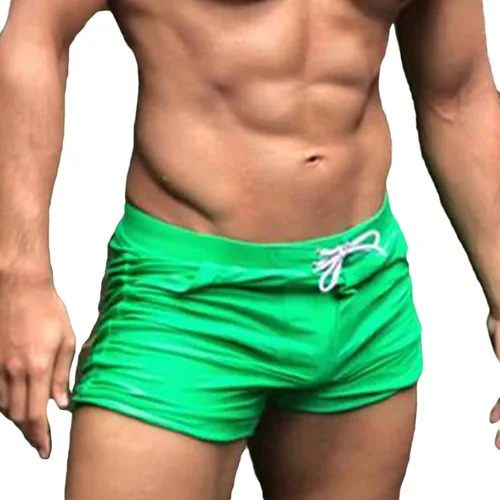 Vista 12 de Taddlee Traje de baño para hombre, trajes de baño sólidos básicos largos boxeadores Azul