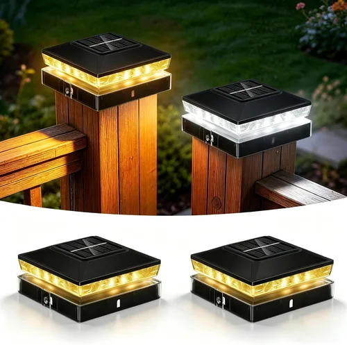Vista 11 de Paquete de 12 luces solares para postes de madera/vinilo de 4 x 4 Blanco