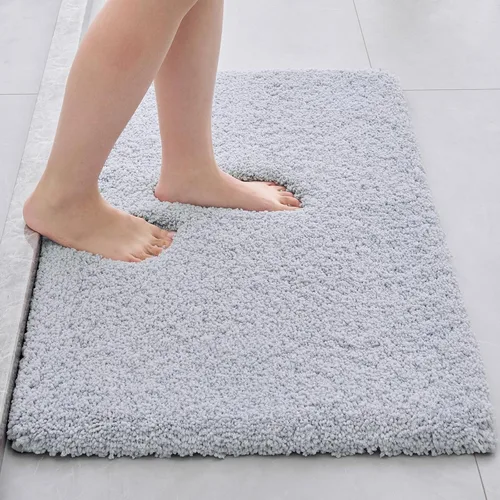 Vista 25 de Disolla - Alfombra antideslizante pequeña y esponjosa para el suelo del baño, lavable, afelpada, para ducha, absorbente, color beige, 17 x 24
