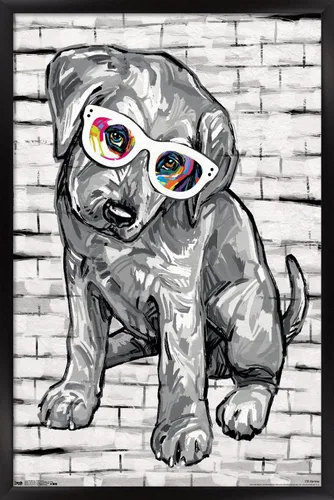 Vista 8 de Trends International PD Moreno - Póster de pared con gafas para perro, 14.725 x 22.375 pulgadas, versión enmarcada de madera de granero