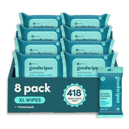 Vista 12 de Goodwipes Toallitas desechables para el trasero - Vitamina E y aloe - Seguras para alcantarillado y fosa séptica - Toallitas húmedas extra grandes