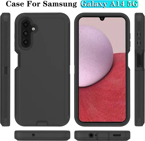 Vista 7 de ONOLA Funda compatible con Samsung Galaxy A14 5G con protector de pantalla HD, resistente a los golpes y a las caídas, funda de 3 capas para Samsung