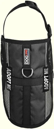 Vista 6 de Dogline MaxAire - Chaleco de malla para perros de 13 a 16 pulgadas y 2 parches extraíbles Adopt Me, talla S, color negro