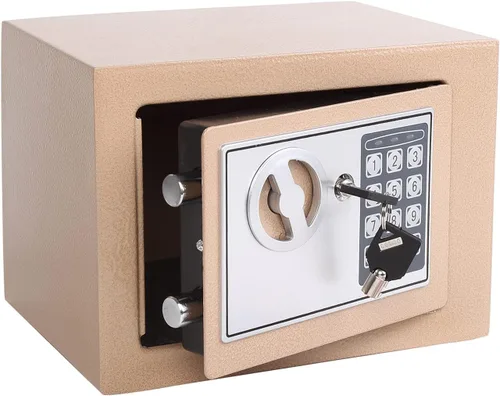 Vista 7 de Yuanshikj Caja de seguridad digital electrónica de lujo, llave y cerradura con teclado, hogar, oficina, hotel, negocios, joyería, pistola, efectivo