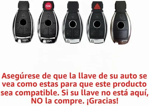 Vista 2 de Funda de silicona suave para Mercedes-Benz A B C E S G M V Class CLA CLS GLA GLC GLE GLK GLS SL SLK SLC Viano para Metris Negro - Llavero redondo