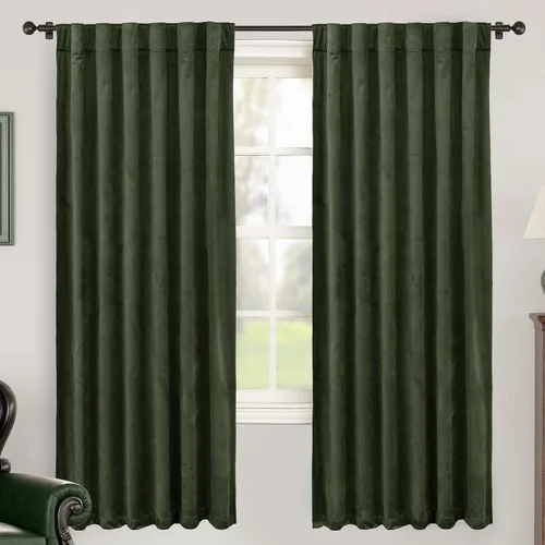 Vista 55 de BGment Cortinas de terciopelo rosa polvoriento, 2 paneles de 84 pulgadas, 2 paneles para sala de estar, aislamiento térmico de lujo, reducen