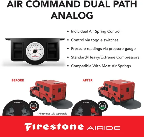 Vista 4 de Firestone Airide 2168 Air Command - Compresor resistente con kit de medidor analógico Relleno de doble punto Fácil de instalar Mejor