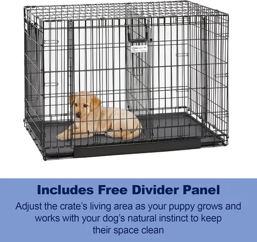 Vista 6 de Jaula de perro MidWest Homes for Pets, Puerta doble, Negro