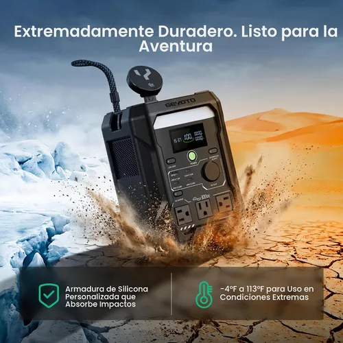 Vista 7 de Estación eléctrica portátil N300, batería LiFePO4 de 300W 256Wh