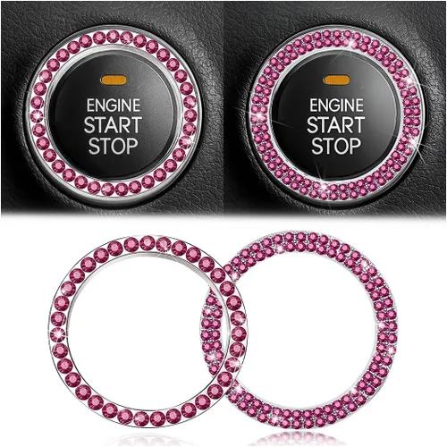 Vista 41 de Calcomanías de anillo de arranque de motor con diamantes de imitación de cristal, paquete de 2 unidades, cubierta / calcomanías para botón de Doble