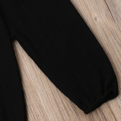Vista 16 de Paquete de 3 pantalones de algodón y lino para bebés, niños y niñas, color liso, ropa básica para bebés