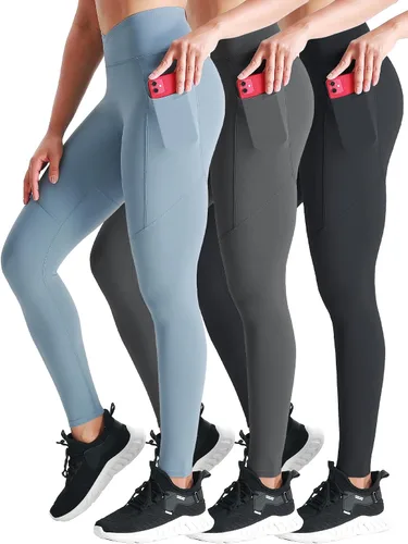 Vista 60 de Neleus calzas de yoga para mujer con bolsillo y cintura alta, para correr, con control de barriga