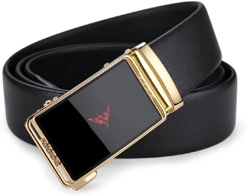 Vista 6 de VANNANBA Leather Ratchet Belts for Men Automatic Buckle with Belt Box, Gift for Men