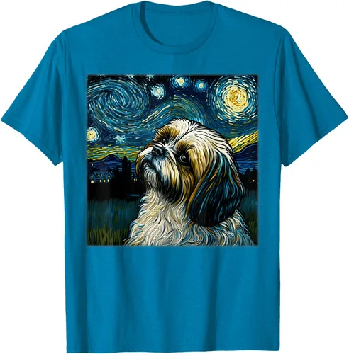 Vista 55 de Camiseta Surrealism Starry Night Shih Tzu Dog