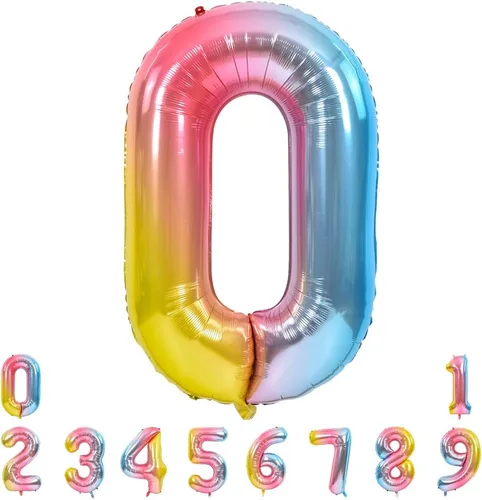 Vista 8 de TONIFUL Globos grandes de 50 pulgadas con números dorados del 0 al 9, globo digital grande de Mylar número 8 digital ocho para fiestas
