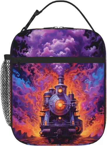 Vista 7 de SARA NELL Lonchera infantil para niños, bolsa de almuerzo de astronauta, galaxia, planeta espacial, bolsa térmica de poliéster con aislamiento