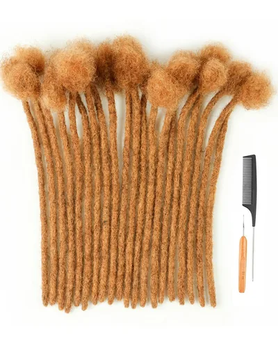 Vista 15 de Extensiones de rastas de cabello humano Cypsin de 6 pulgadas, 60 hebras, 0.2 cm de ancho, 100% cabello humano, extensiones de rastas permanentes