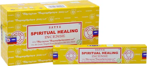 Vista 12 de EARTH Satya Super Hit Yoga Ritual Varillas de incienso de 15 GMS (paquete de 12) (certificado verde) Agarbatti indio perfumado enrollado a mano